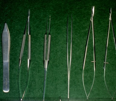 Microsurgical instruments used for digital nerve microsurgical repairs